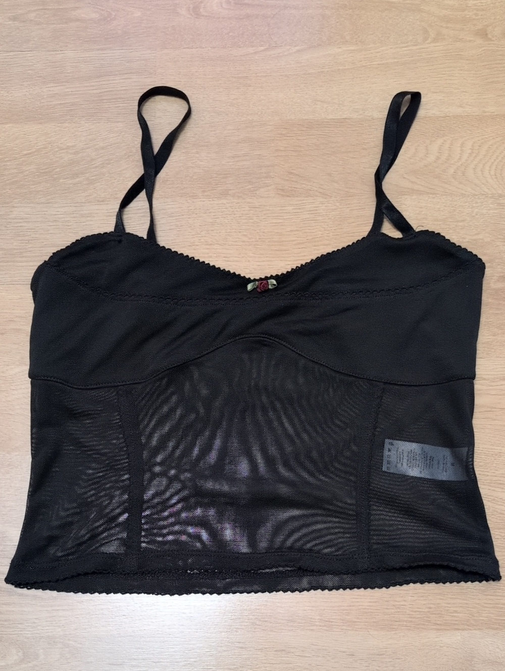 Garage Black Mesh Trim Camisole